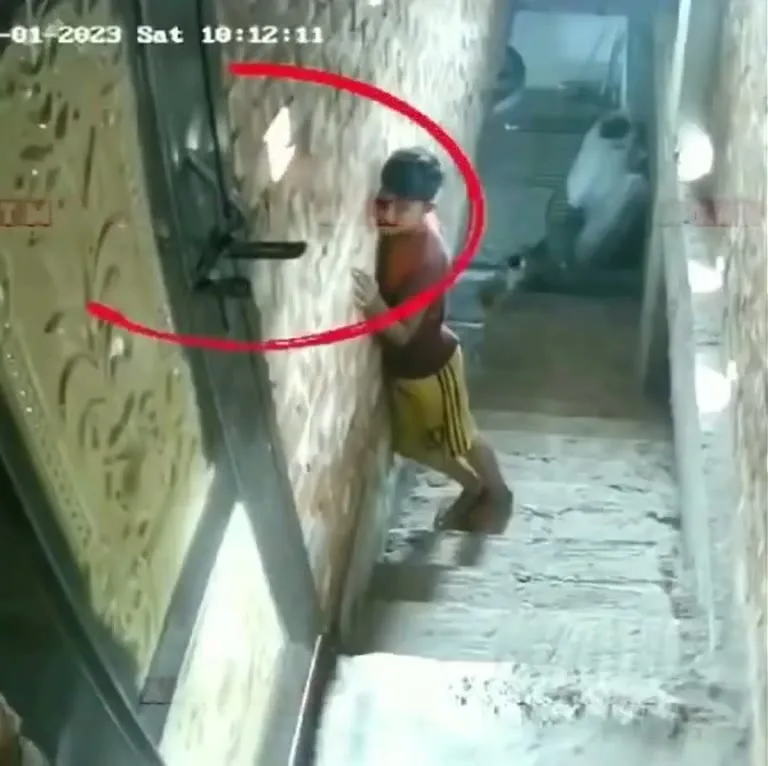 CCTV Clip Traces 44 Seconds of a Boy at a Building Doorway