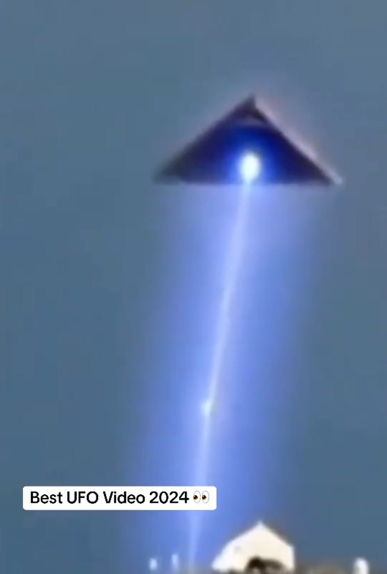 Viral Triangle UFO Beam Over Mountain Sparks 2024 Debate