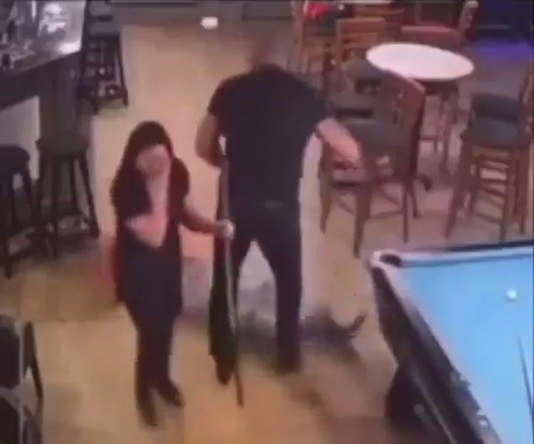 Pool Hall Confrontation Escalates as Man Ends Up on the Floor